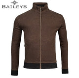 Baileys Full Zip Brown Jacquard Cardigan Brown