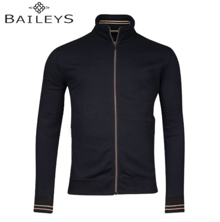 Baileys Honeycomb Weave Full Zip Sweater Navy