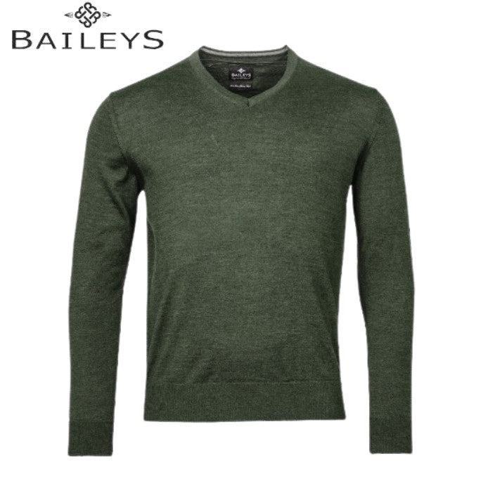 Baileys Cotton V-Neck Green Knit Green