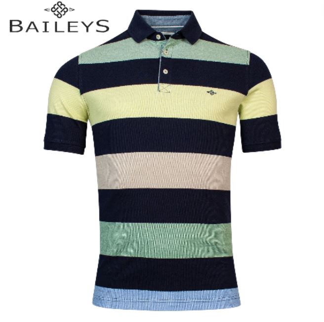 Baileys 2-Tone Lime Stripe Polo Green