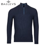 Baileys Quarter Zip Ribbed Navy Knit Navy