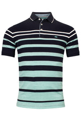 Baileys Navy & Green Stripe Polo Shirt Green