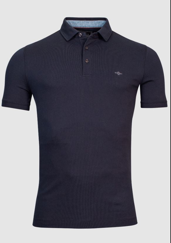 Baileys Piques Washed Navy Polo Shirt Navy