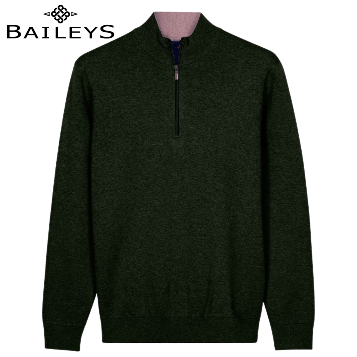 Baileys Classic Green Quarter Zip Knit Green