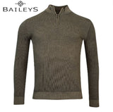 Baileys 1/4 Zip Taupe Knit Sweater Brown