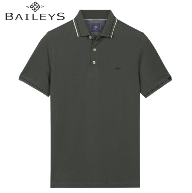 Baileys Textured Collar Green Polo Shirt Green