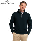 Baileys 1/4 Zip Navy Textured Sweatshirt Navy