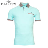 Baileys Contrast Collar Aqua Polo Shirt Blue