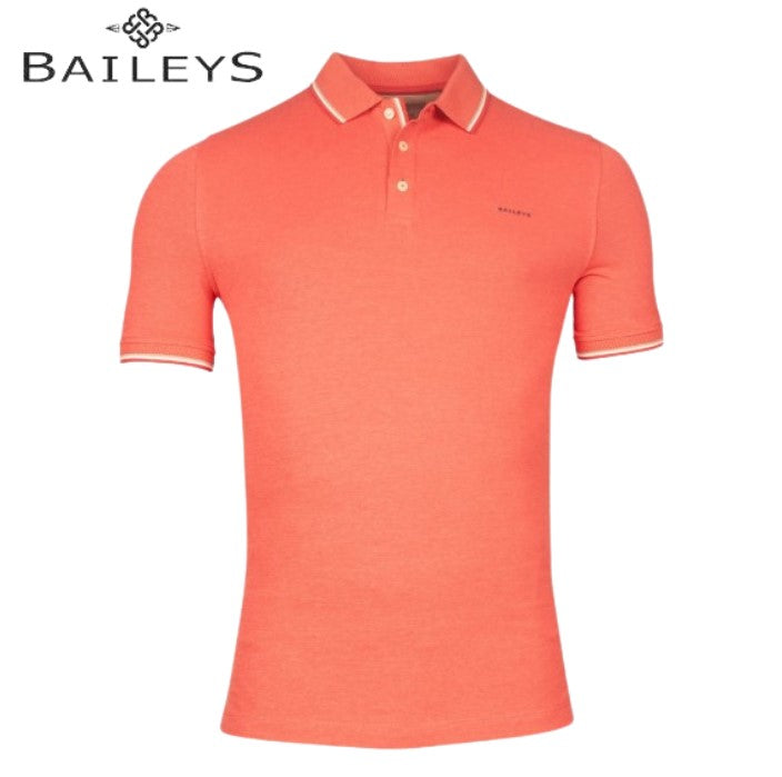 Baileys Tipped Collar Coral Polo Shirt Pink