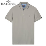 Baileys Classic Tipped Collar Grey Polo Grey