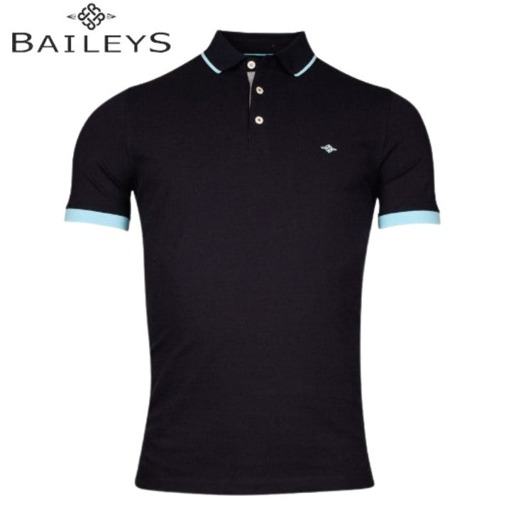 Baileys Blue Tipped Collar Classic Polo Navy