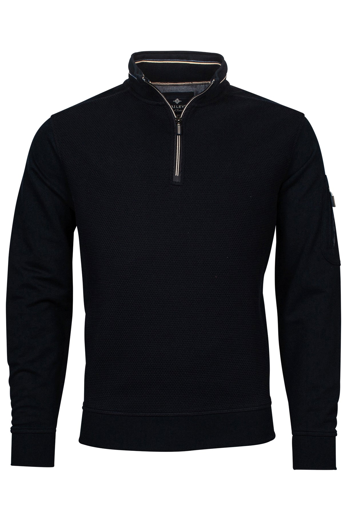 Baileys Two Tone 1/4 Zip Navy Sweater Navy