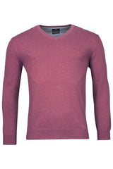 Baileys Cotton V-Neck Grape Jumper Purple