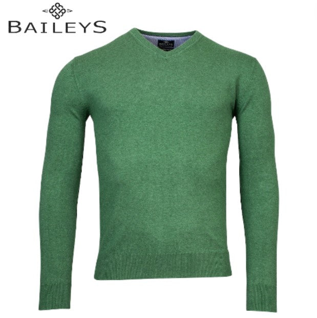 Baileys Classic V-Neck Green Jumper Green