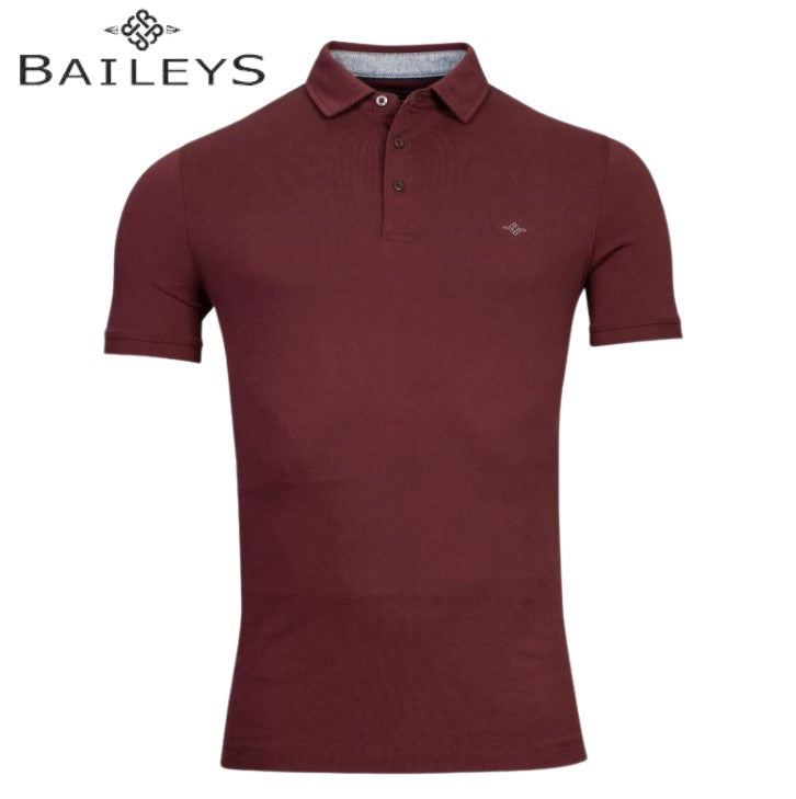 Baileys Pique Washed Wine Polo Shirt Wine