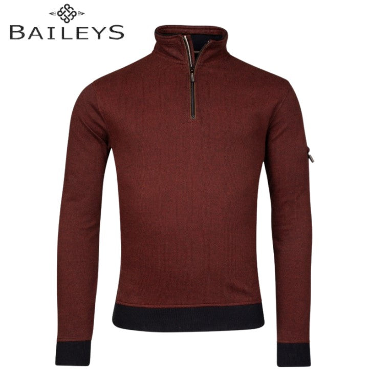 Baileys 1/4 Zip Textured Wine Sweatshirt Wine