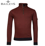 Baileys 1/4 Zip Textured Wine Sweatshirt Wine