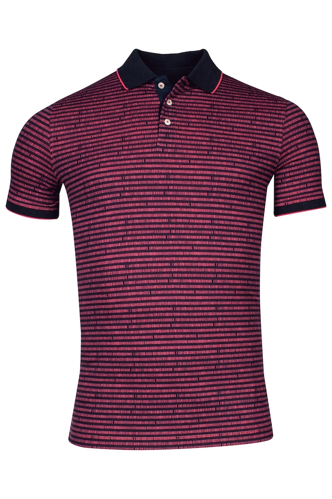 Baileys Stripe Pattern Cerise Polo Shirt Pink