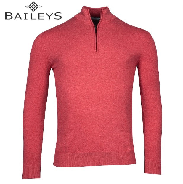 Baileys Quarter Zip Pink Knit Sweater Pink