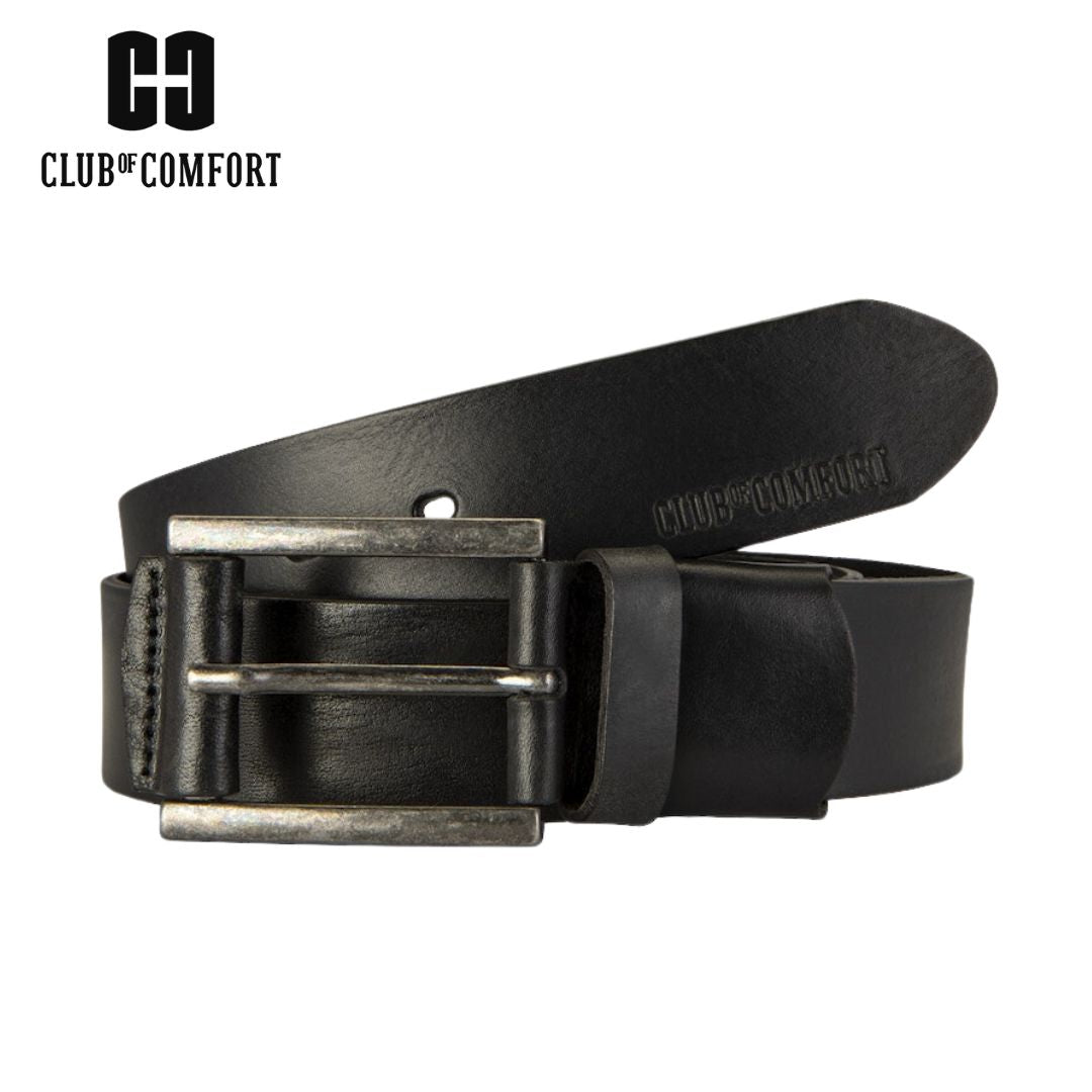 C.O.C Black Leather Stretch Belt Black