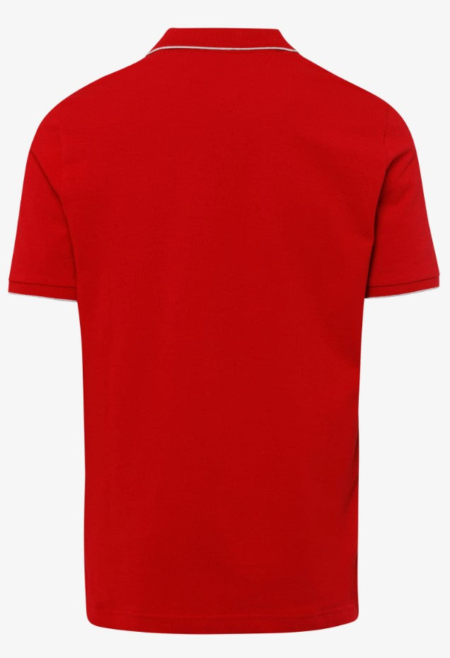 Brax Pete Red Tipped Collar Polo Red