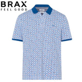Brax Pico Blue Patterned Polo Blue
