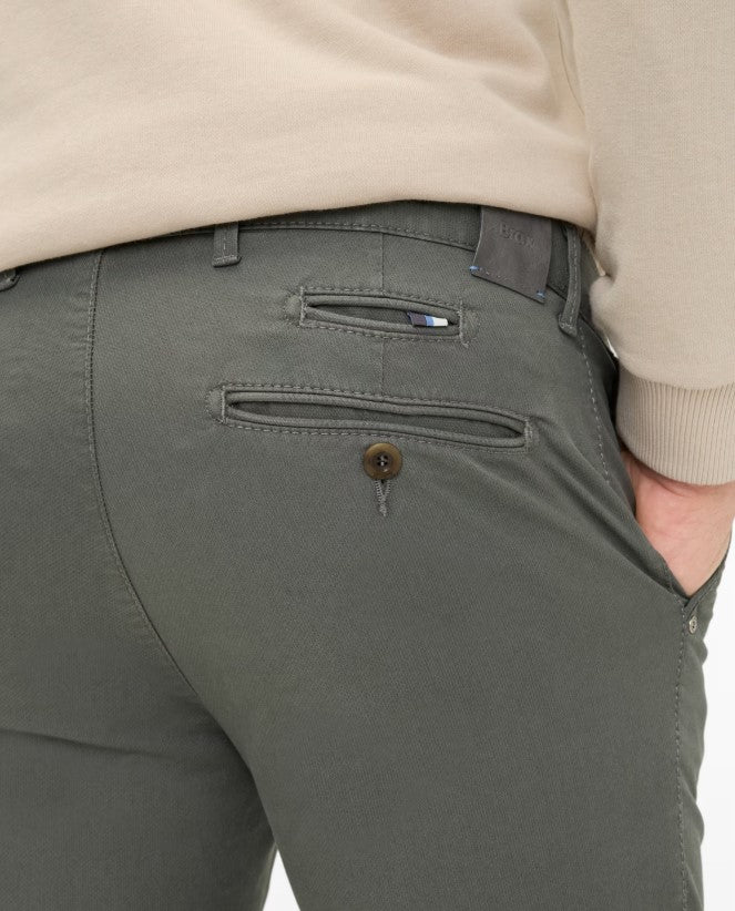 Brax X-Tall Fabio Stretch Olive Chinos Green