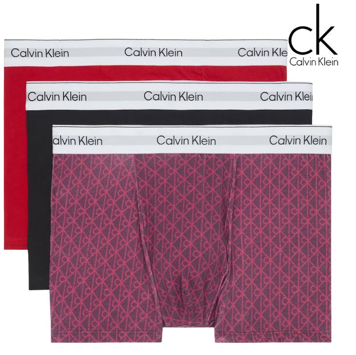 Calvin Klein 3-Pack Icon Red Mix Trunks Red