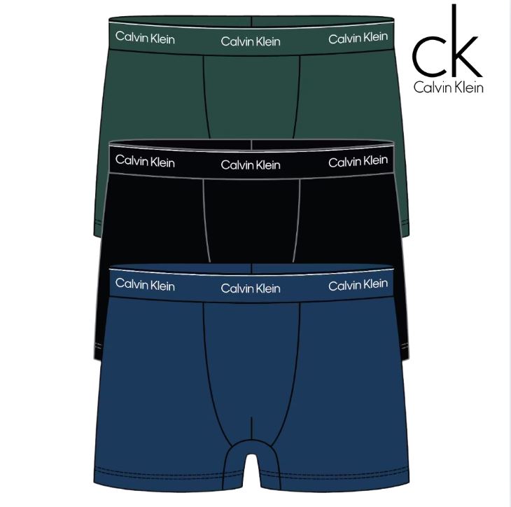 Calvin Klein 3-Pack Icon Mix Trunks Green