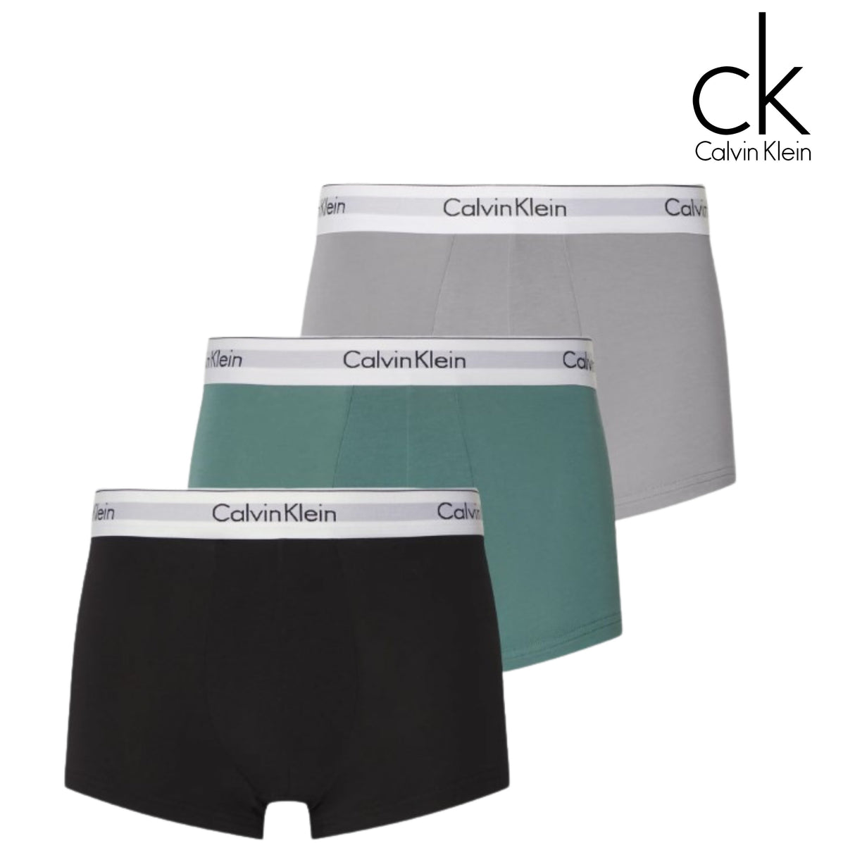 Calvin Klein 3-Pack Trunk Mix Colour Green