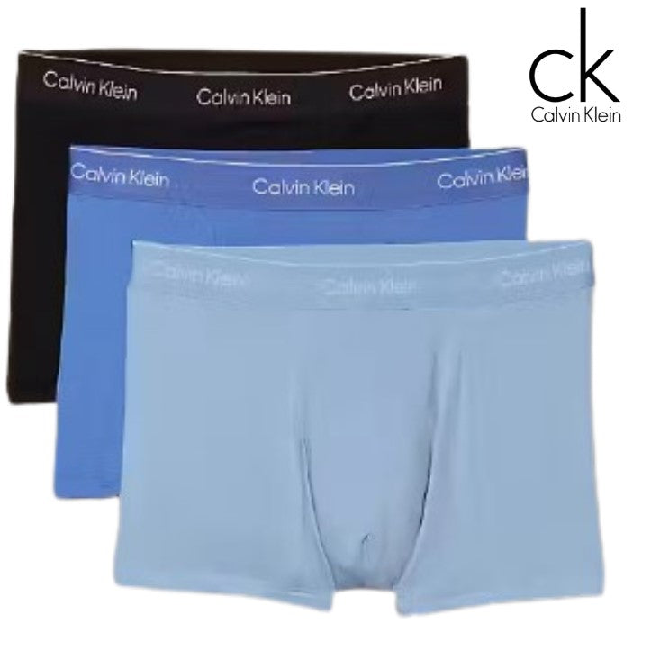 Calvin Klein 3-Pack Blue Classic Trunks Blue