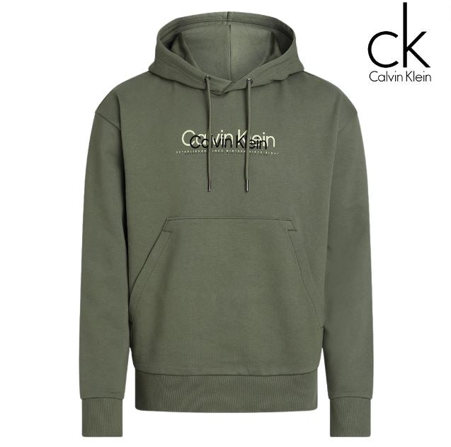 Calvin Klein Double Flock Green Hoodie Green