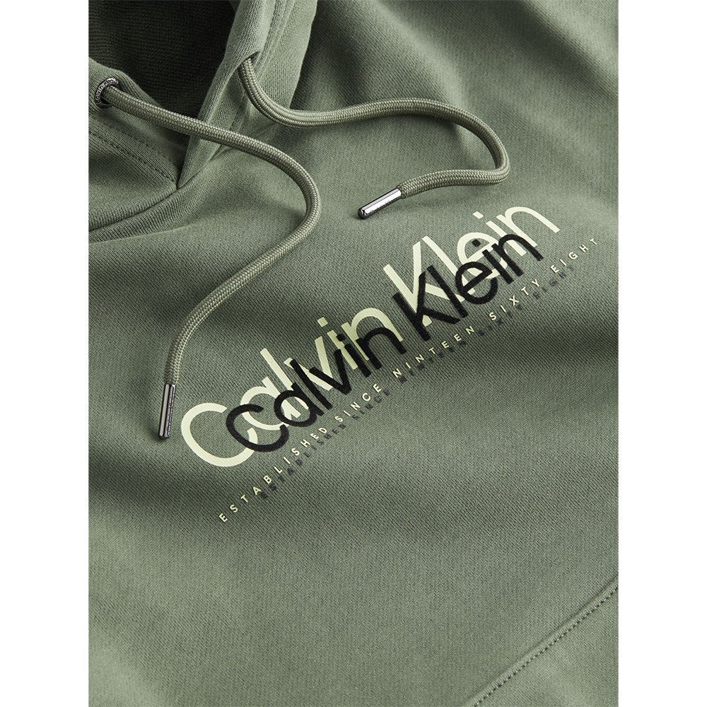 Calvin Klein Double Flock Green Hoodie Green