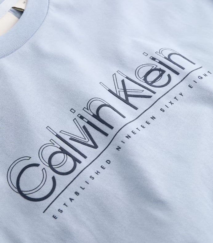Calvin Klein Double Logo Sky T-Shirt Blue