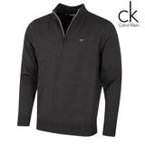 Calvin Klein Merino Wool Quarter Zip Charcoal