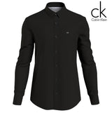 Calvin Klein Stretch Poplin Black Shirt Black