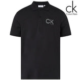 Calvin Klein Striped Logo Black Polo Black