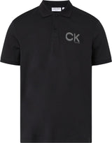 Calvin Klein Striped Logo Black Polo Black