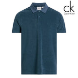 Calvin Klein Towelling Polo Shirt Blue