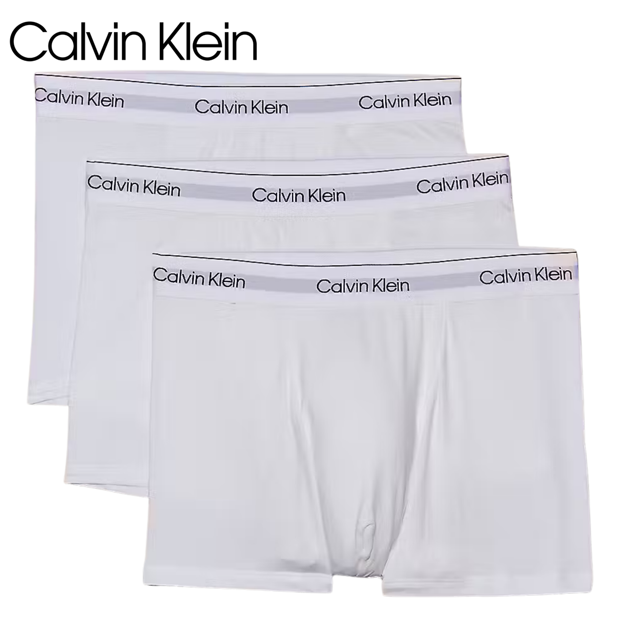 Calvin Klein Three Pack Classic Trunks White