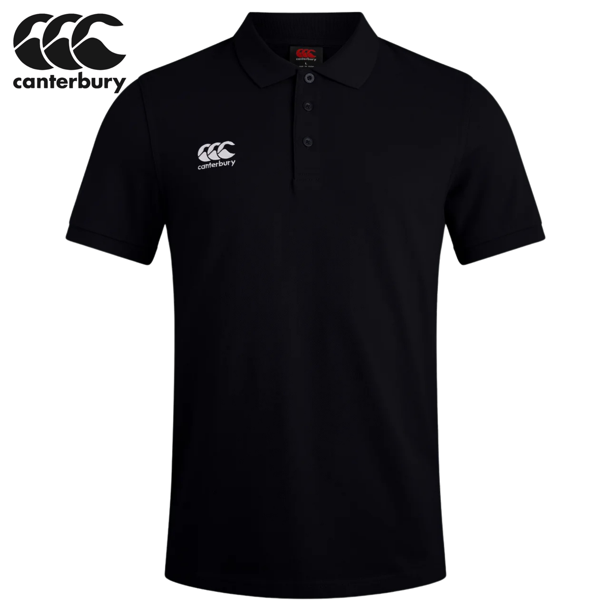 Canterbury Waimak Black Polo Shirt Black