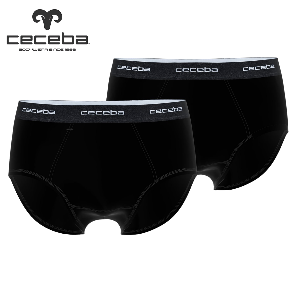 Ceceba 2-Pack Black Stretch Briefs Black