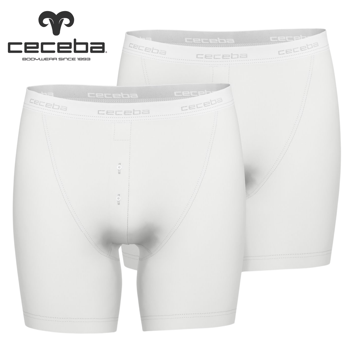 Ceceba 2 Pack White Stretch Long Boxers White