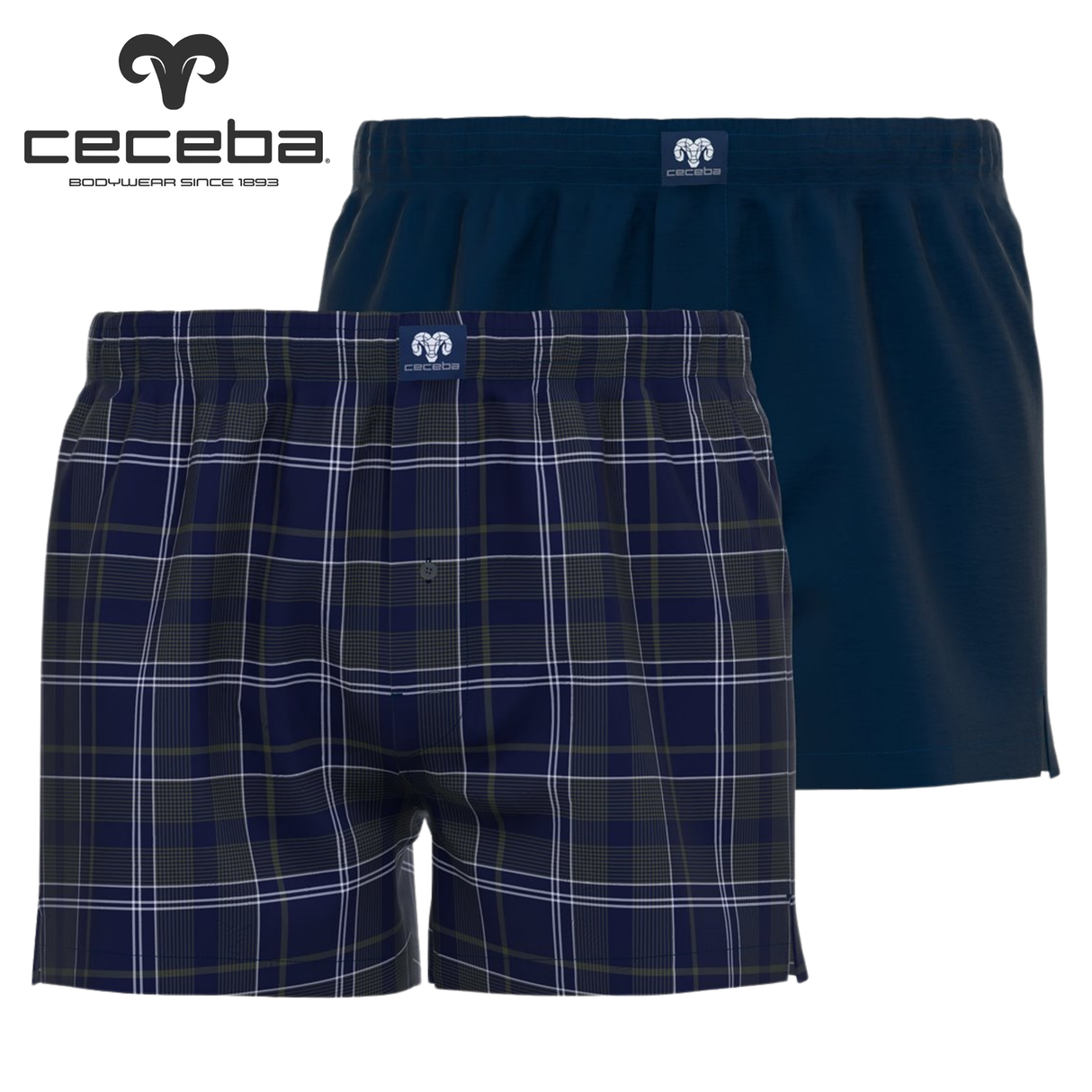 Cecebba Ontario Woven Boxer Shorts Navy