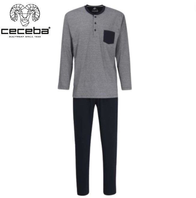 Ceceba Grey & Navy Stretch Pyjamas Grey