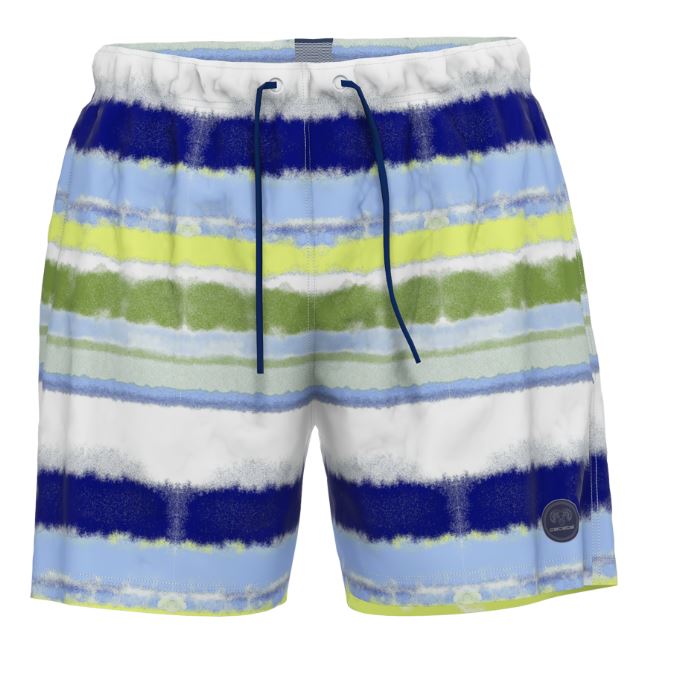 Ceceba Lined Multi Stripe Swim Shorts Blue