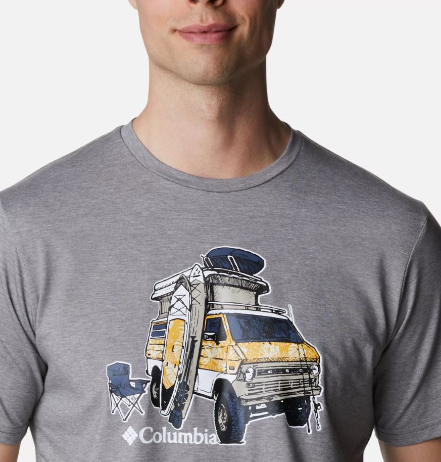Columbia Sun Trek Graphic Logo Grey Tee Grey