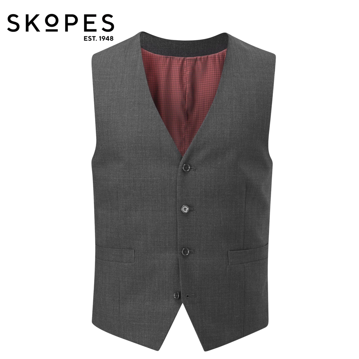 Skopes Darwin Extra Long Grey Waistcoat Charcoal