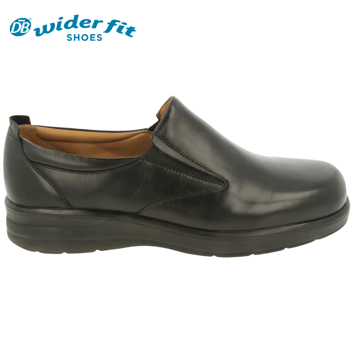 D.B Dalton Extra Wide Slip-On Black Shoe Black