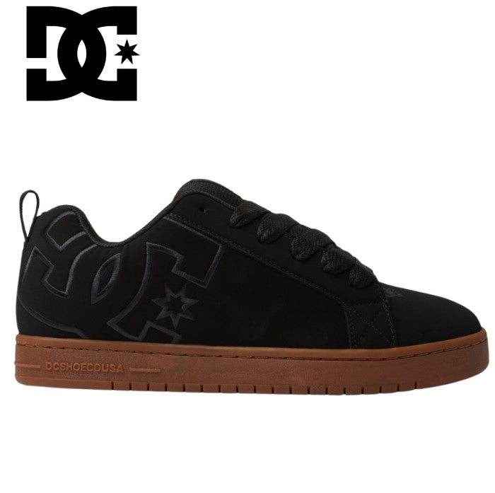 D.C. Court Graffik Black Gum Sole Shoe Black